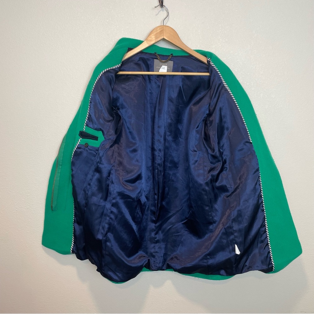 J Crew Stadium Cloth Cocoon Coat Kelly Green Wool Blend Size 2 - Picture 6 of 6